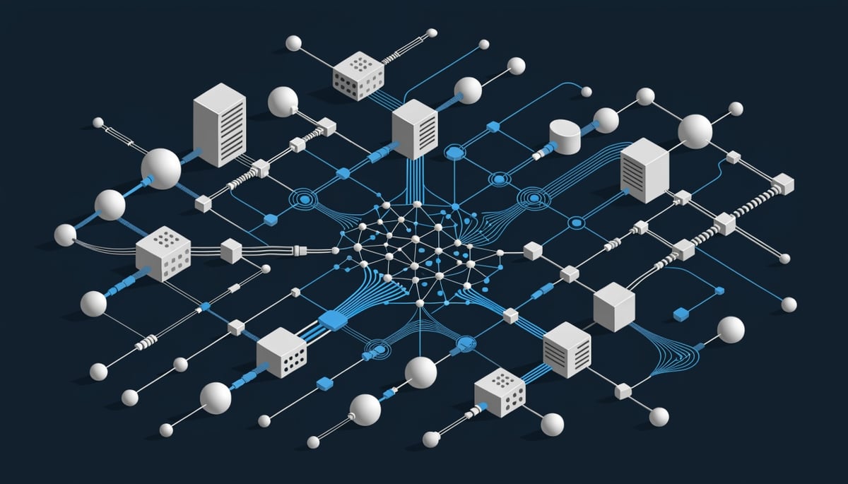 Conceptual image illustrating cybersecurity threats from AI attacks on professional firms, highlighting data protection and security.