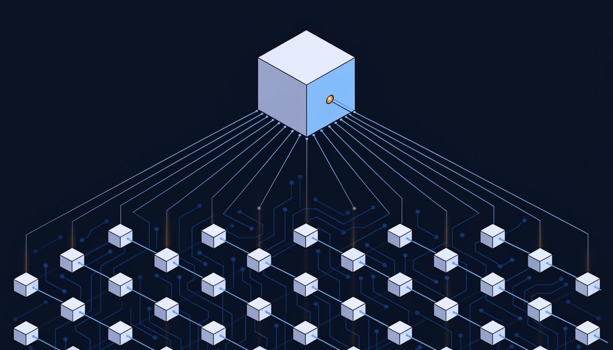 Isometric diagram of one unpatched ERP platform exposing hundreds of connected university systems in a ShinyHunters campaign