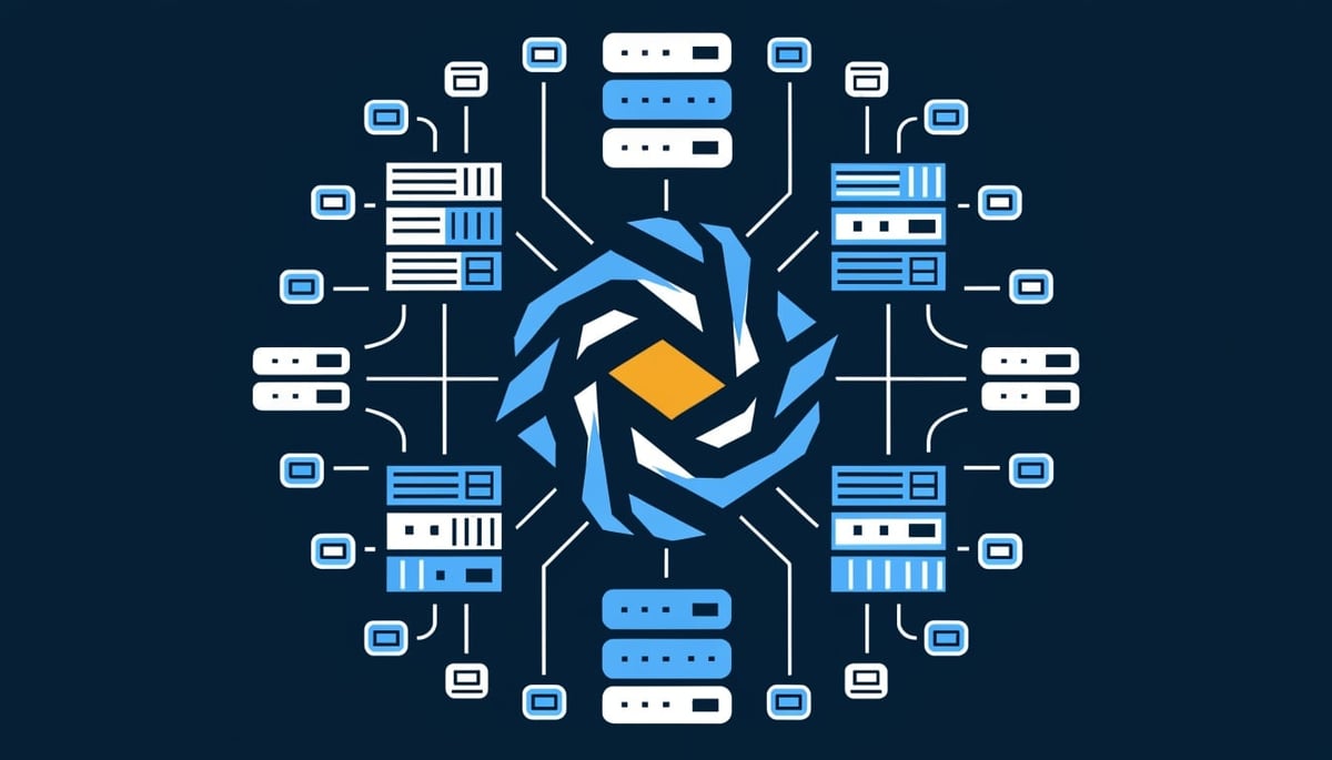 Cybersecurity concept illustrating threat vectors targeting Fortinet customers in diverse industries for data protection.