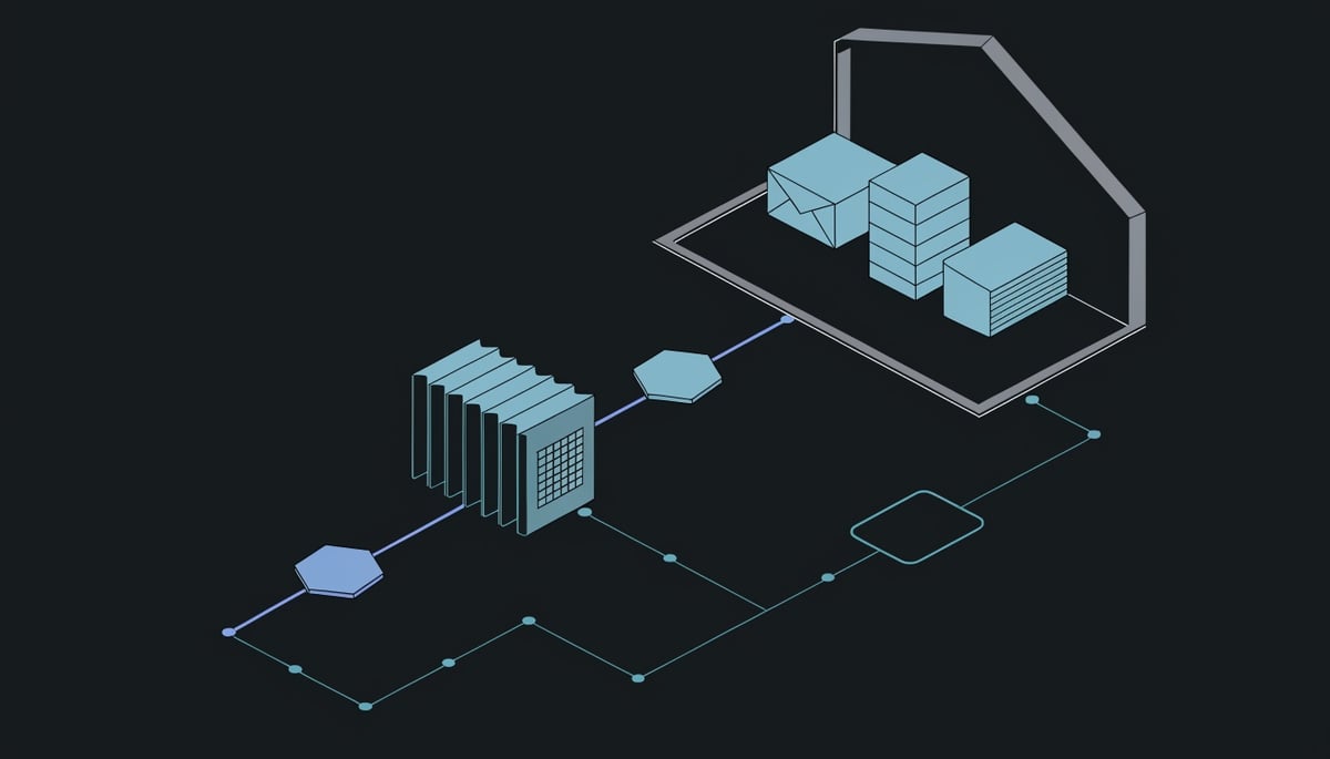 Isometric diagram of Kali365 device code phishing stealing Microsoft 365 access tokens from a real login portal