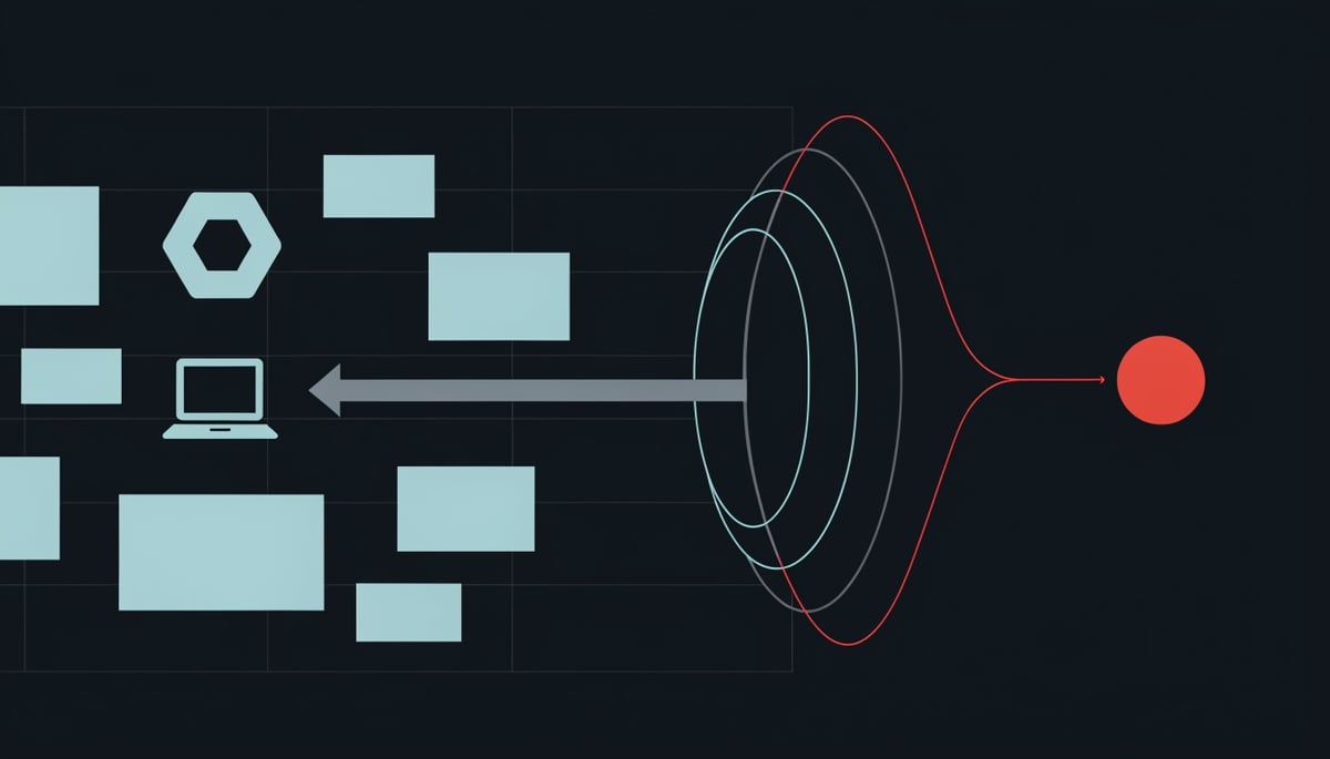 Flat network diagram showing DPRK IT worker access chained through VPN and proxy layers to a red remote node