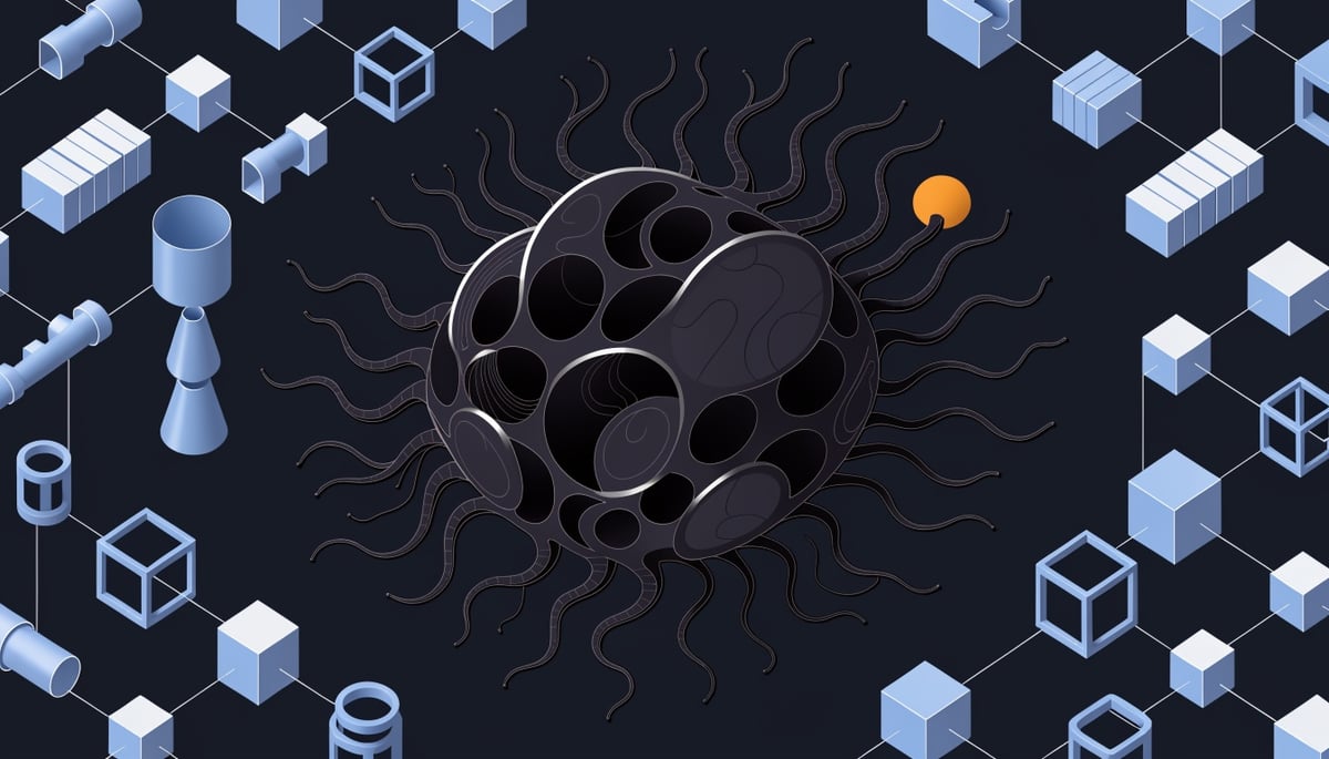 Conceptual image illustrating cybersecurity threats from hijacked npm packages impacting data protection and digital security.