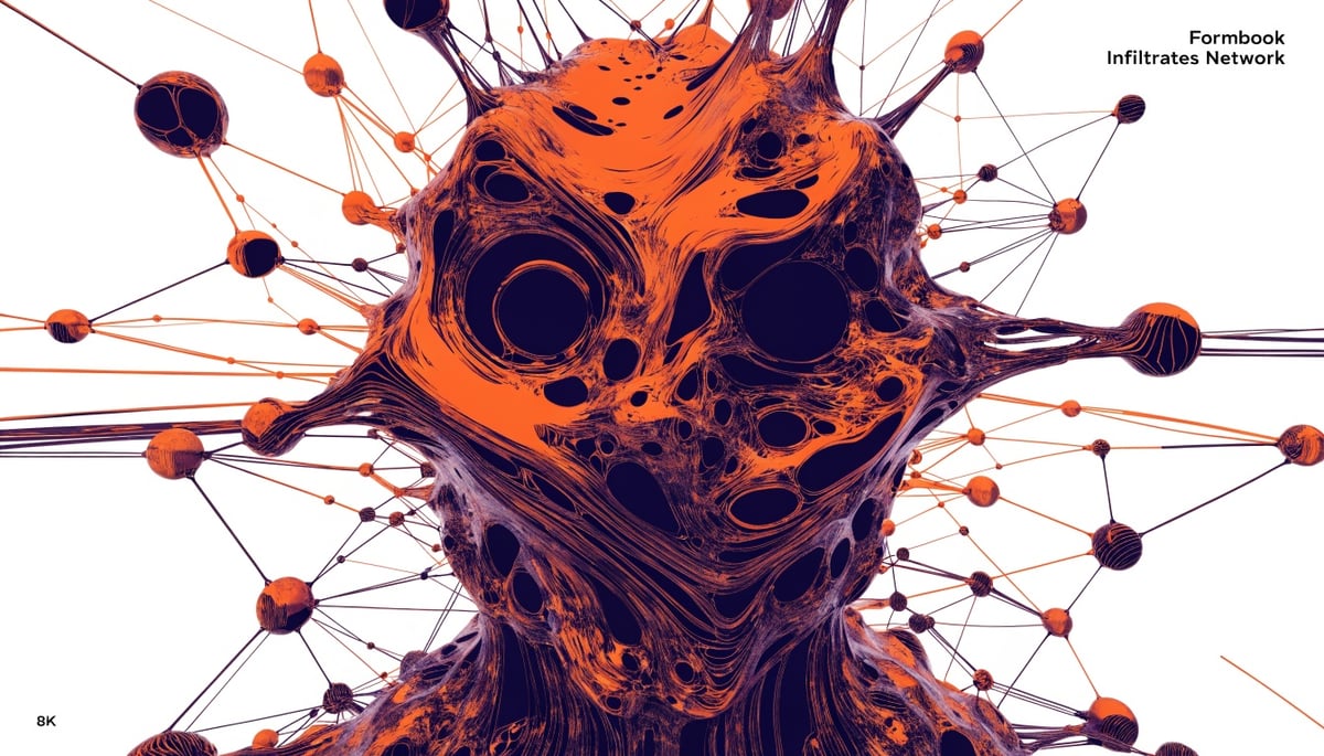 Conceptual image illustrating cybersecurity threats from obfuscated JavaScript malware targeting data protection and digital security.
