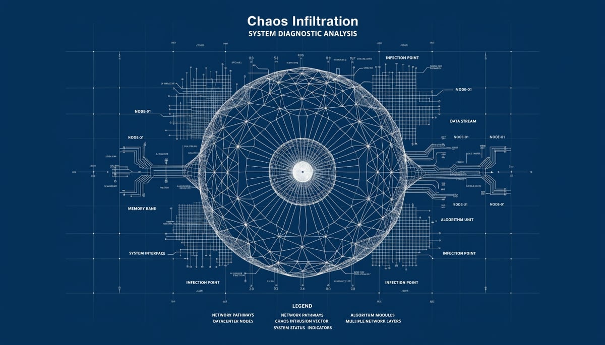 Conceptual cybersecurity image illustrating chaos malware exploiting misconfigured cloud deployments with SOCKS proxy threats.