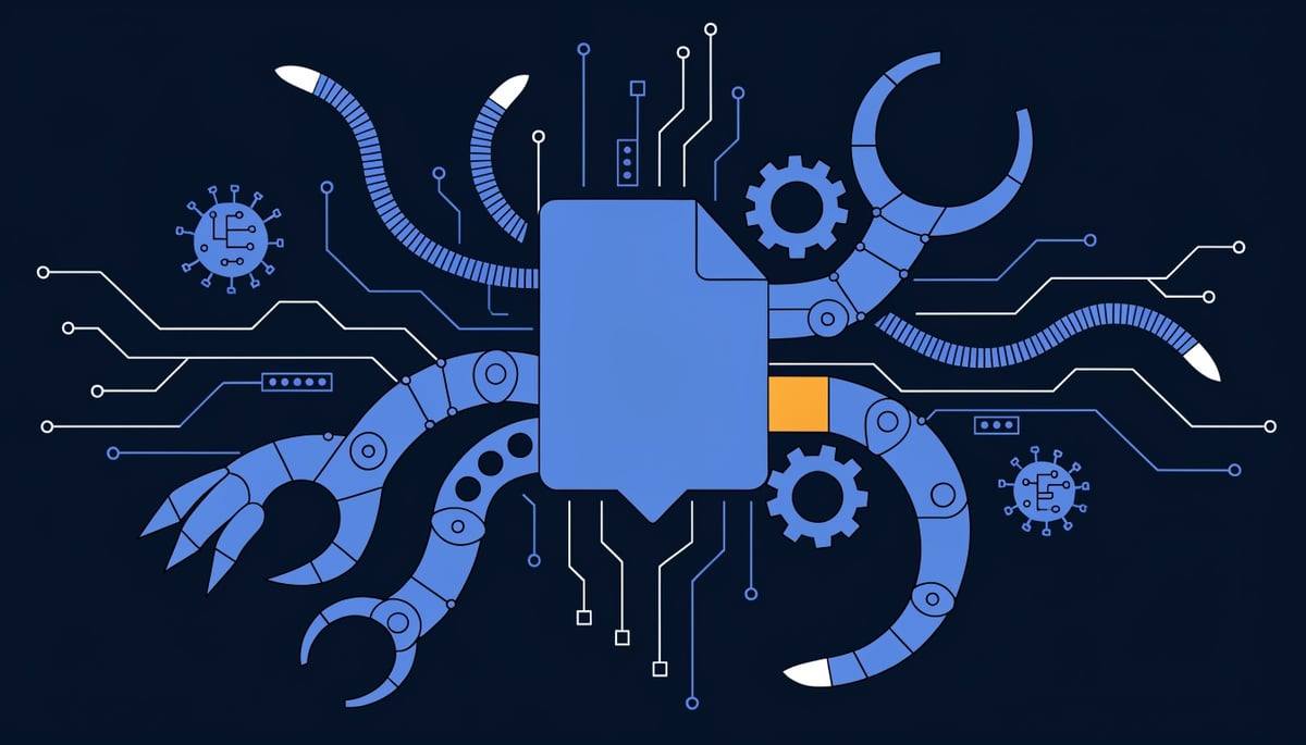 Conceptual image illustrating cybersecurity threats from fake AI models, highlighting data protection and digital security risks.