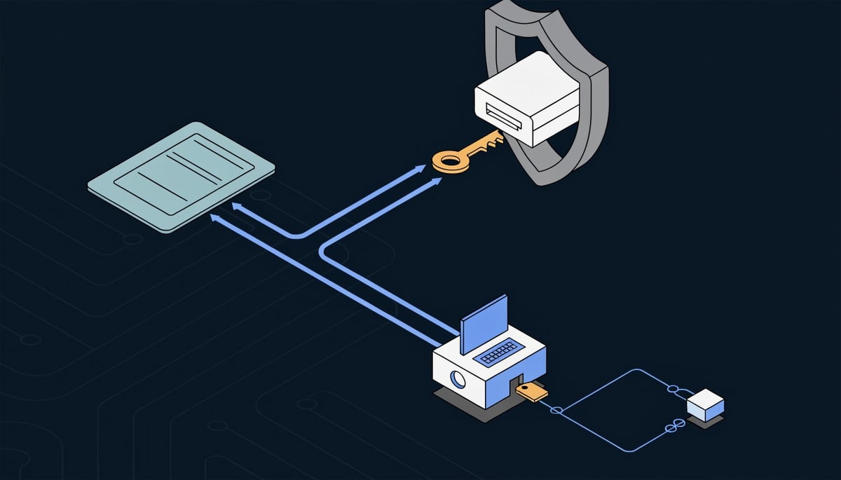 Isometric diagram of CSuite phishing stealing Microsoft 365 sessions and installing ScreenConnect RMM on an endpoint