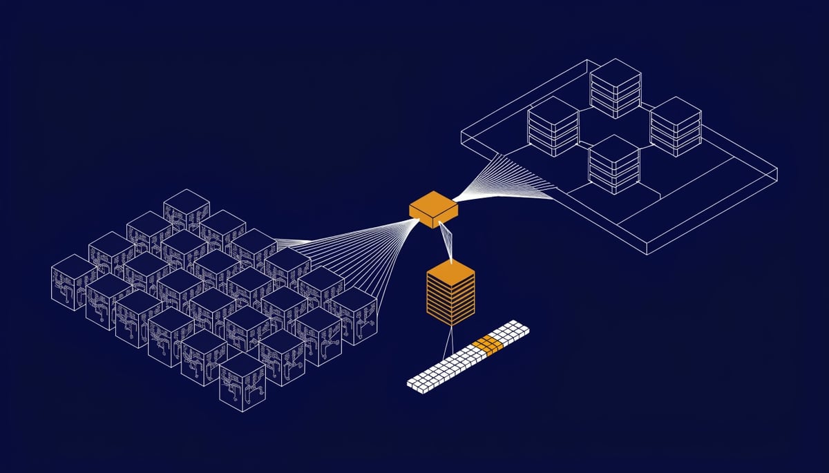 Isometric blueprint of Poison Claude proxy relay intercepting developer AI prompts before reaching provider API