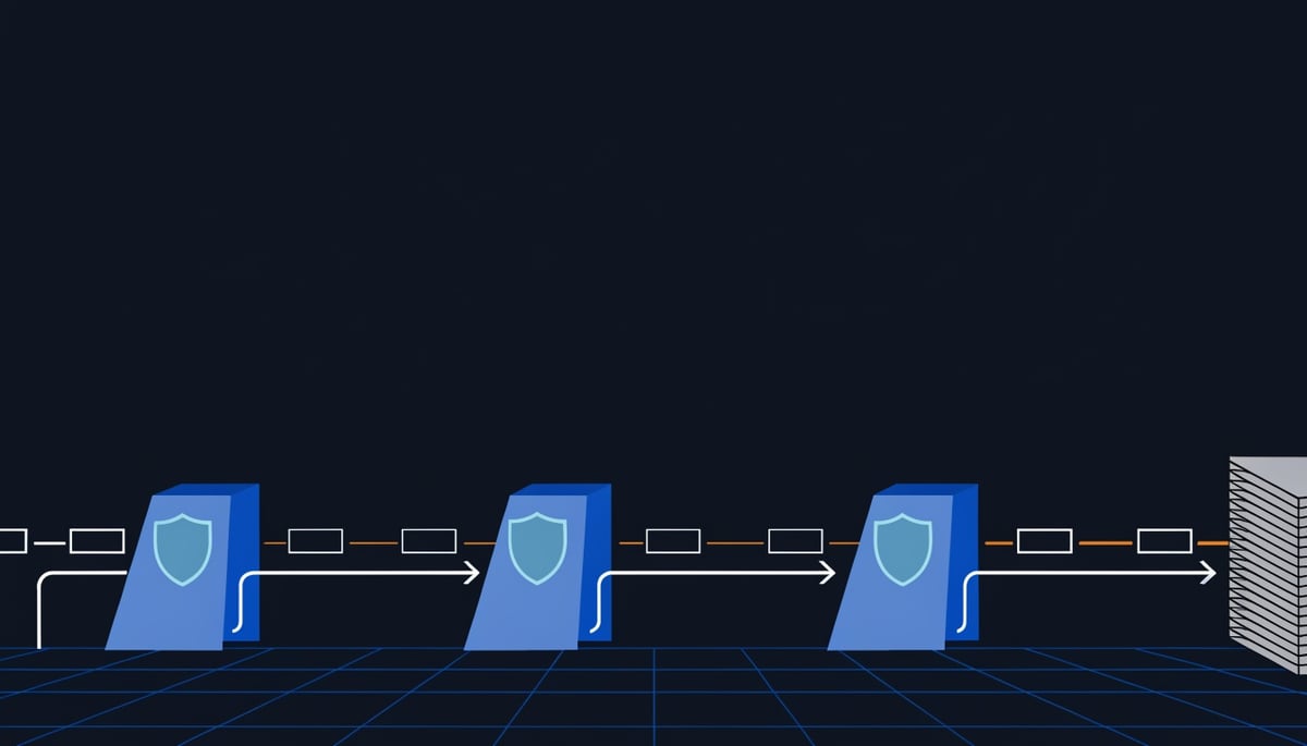 Flat vector diagram of AI-generated synthetic identities passing account opening, recovery and payment verification gates