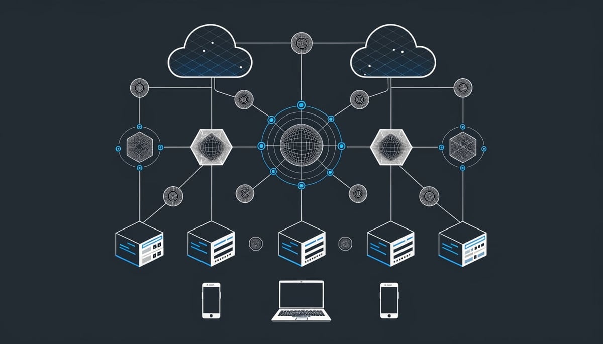 Conceptual image showcasing cybersecurity threats in Microsoft Teams, highlighting data protection and malicious communication vectors.
