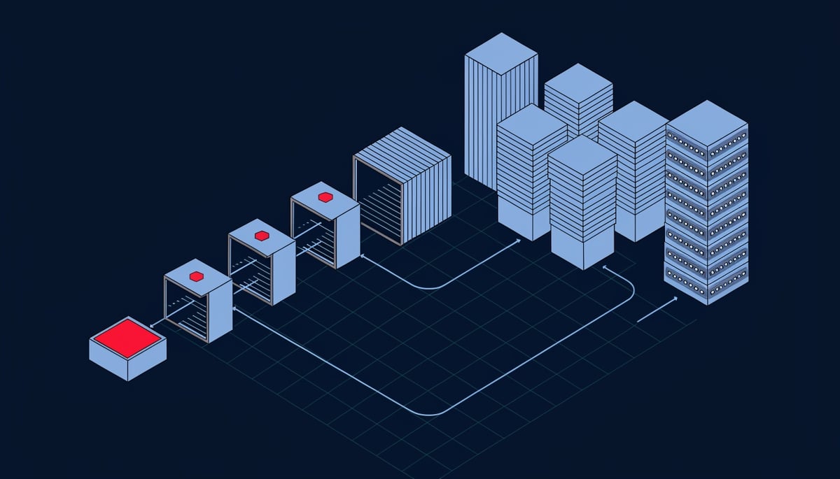 Isometric diagram of Scattered Spider proxy chain attack on luxury retailer, red device identifier exposing source