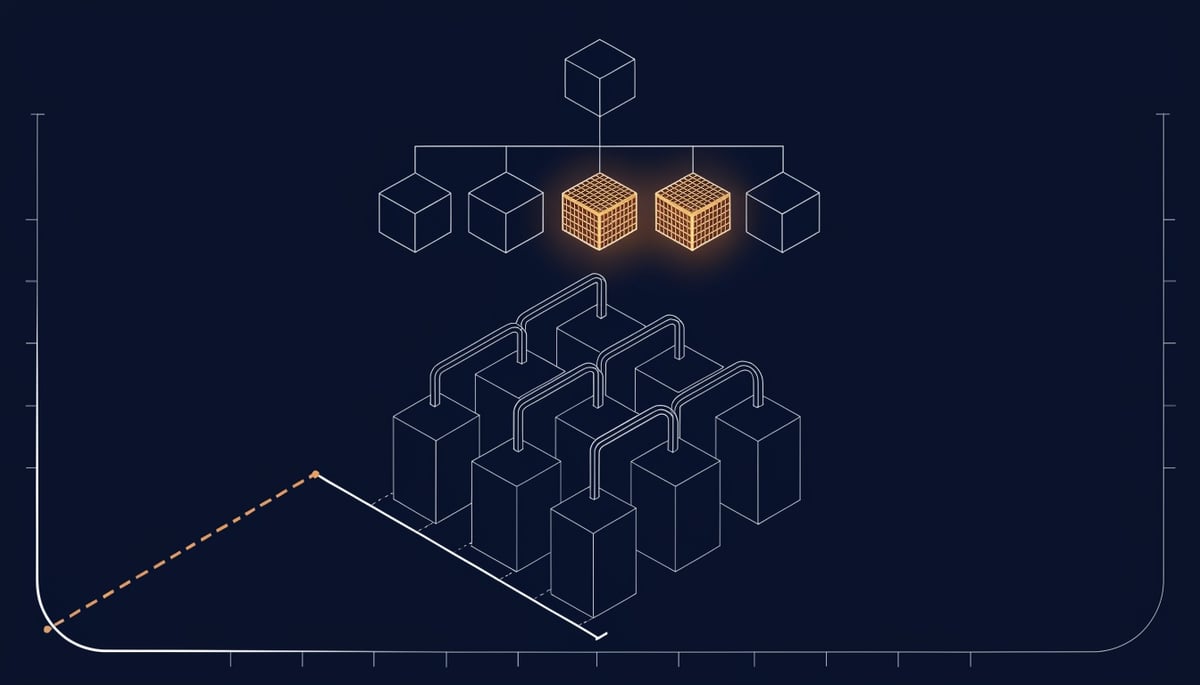 Isometric blueprint of Linux servers with amber-highlighted user accounts showing TeamTNT XMRig cryptomining resource drain