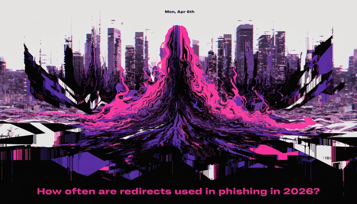 Conceptual image illustrating cybersecurity threats, highlighting redirects in phishing attacks for data protection and digital security.