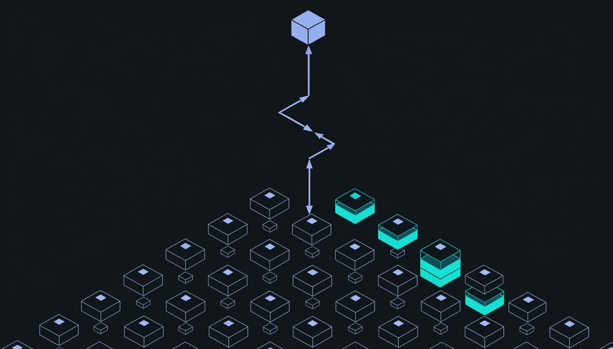 Isometric diagram of unpatched Windows endpoints escalating to system-level access after Patch Tuesday CVE-2026-62832