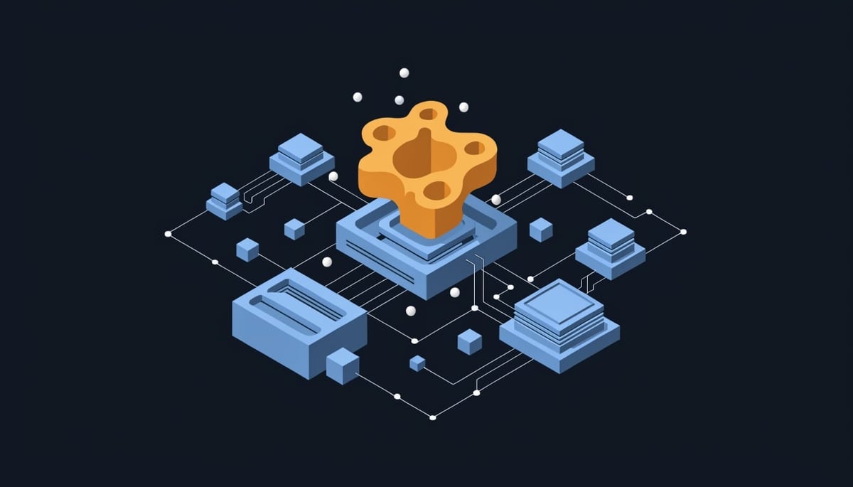 Conceptual image illustrating Lazarus-linked npm packages posing as Rollup polyfills to compromise developer credentials in cybersecurity threat scenario.