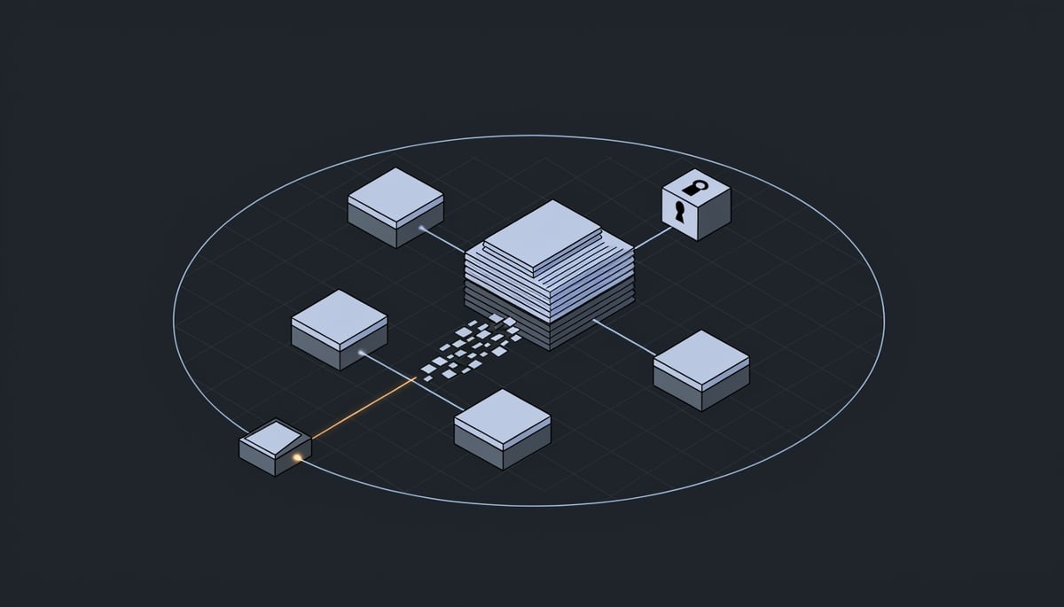 Isometric diagram of BlackFile social engineering breach reaching cloud document platforms at financial firms