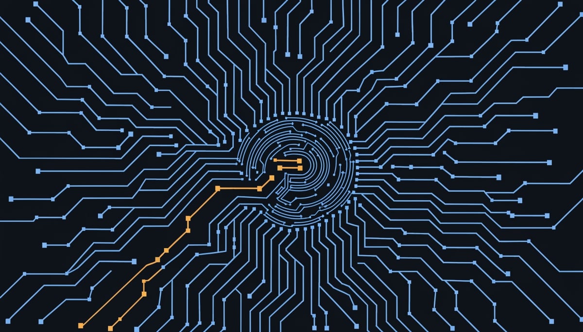 Conceptual cybersecurity image illustrating threat vectors from MacSync Stealer in a malicious Homebrew ad campaign.
