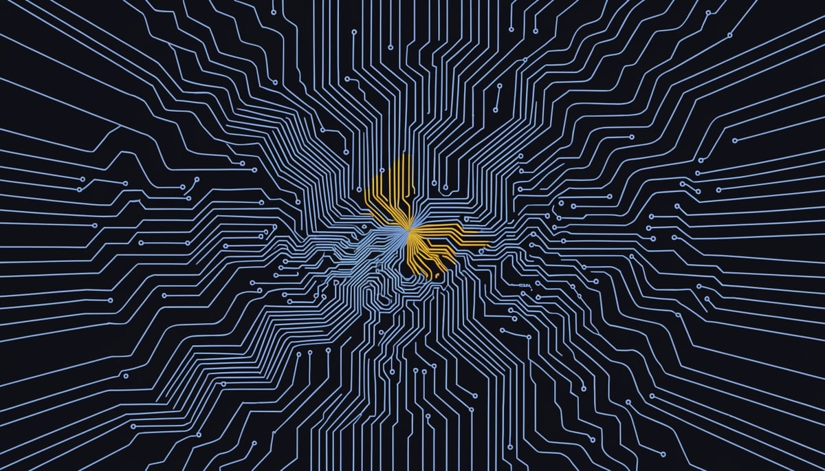 Conceptual image illustrating cybersecurity threats from North Korean BlueNoroff hackers targeting crypto firms via AI attacks.