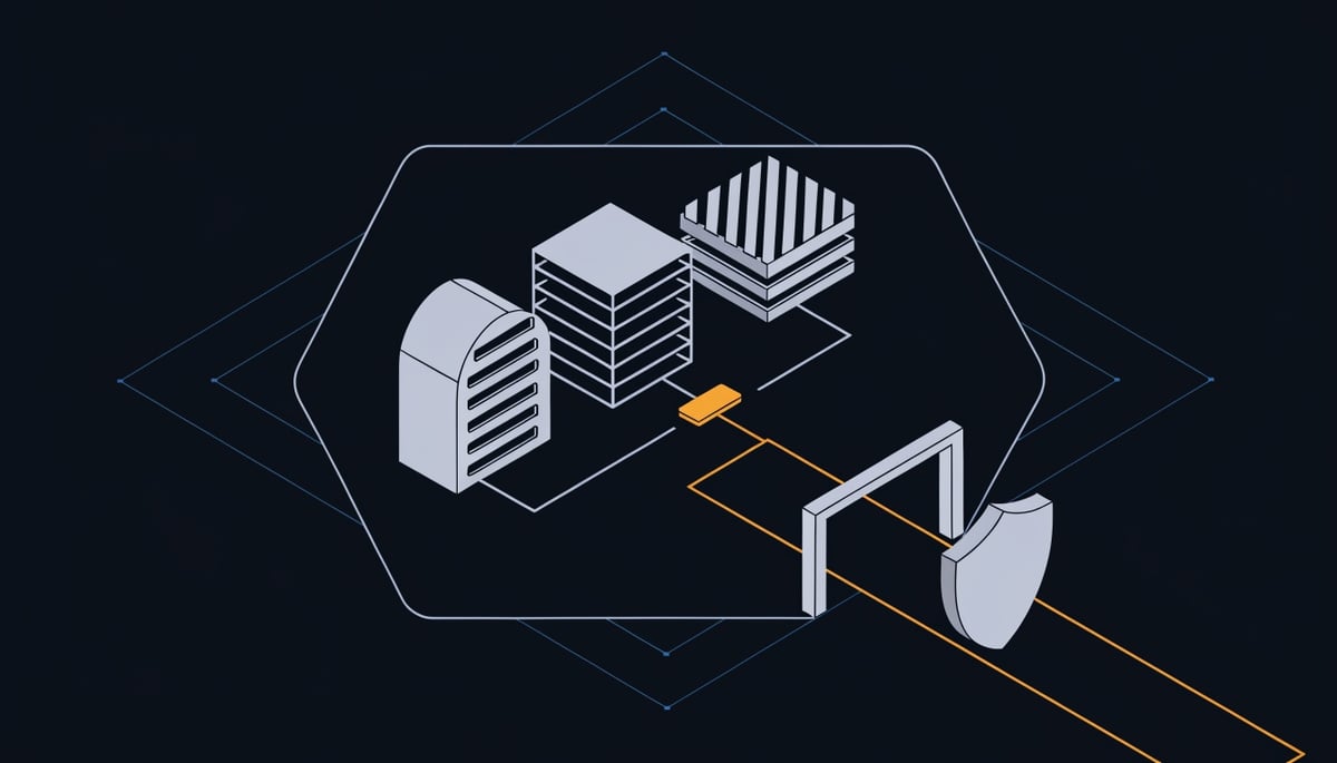 Isometric diagram of OAuth consent abuse granting a rogue app standing API access past an intact MFA shield