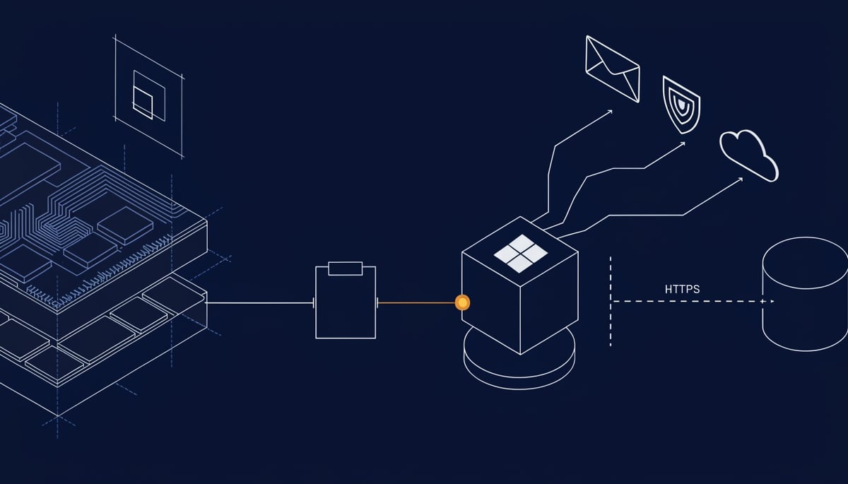 Isometric blueprint diagram of ClickFix attack chain delivering WordlistLoader and Amatera Stealer to a business endpoint