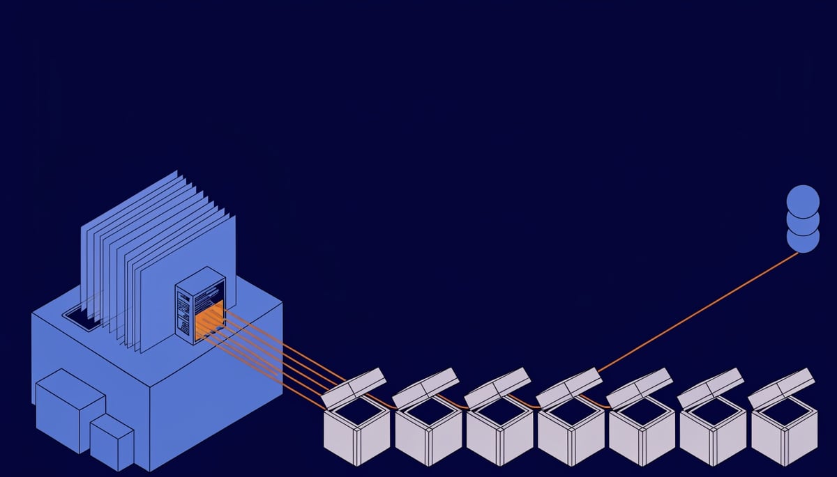 Isometric diagram of malicious Solidity Pro VS Code extension stealing crypto wallet keys and API tokens