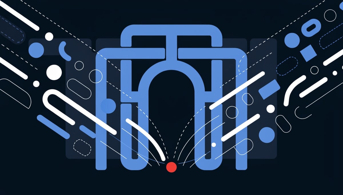 Conceptual image illustrating cybersecurity threats in supply chains with focus on data protection and digital security.