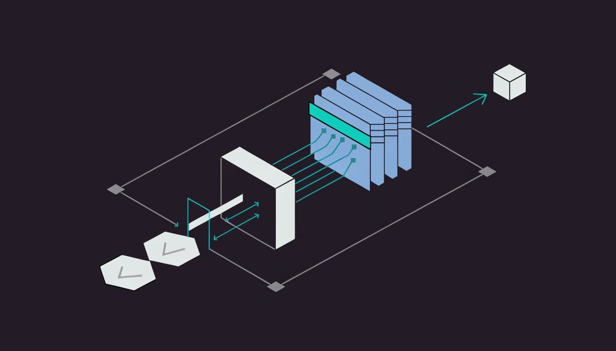 Isometric diagram of Needle Stealer swapping a browser crypto wallet extension and exfiltrating passwords