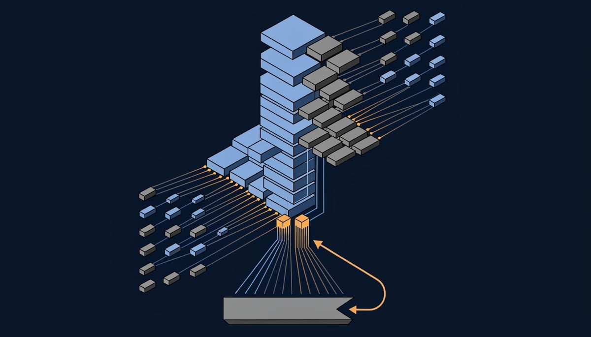 Isometric npm dependency tree with amber-marked compromised packages spreading, illustrating Shai-Hulud worm propagation