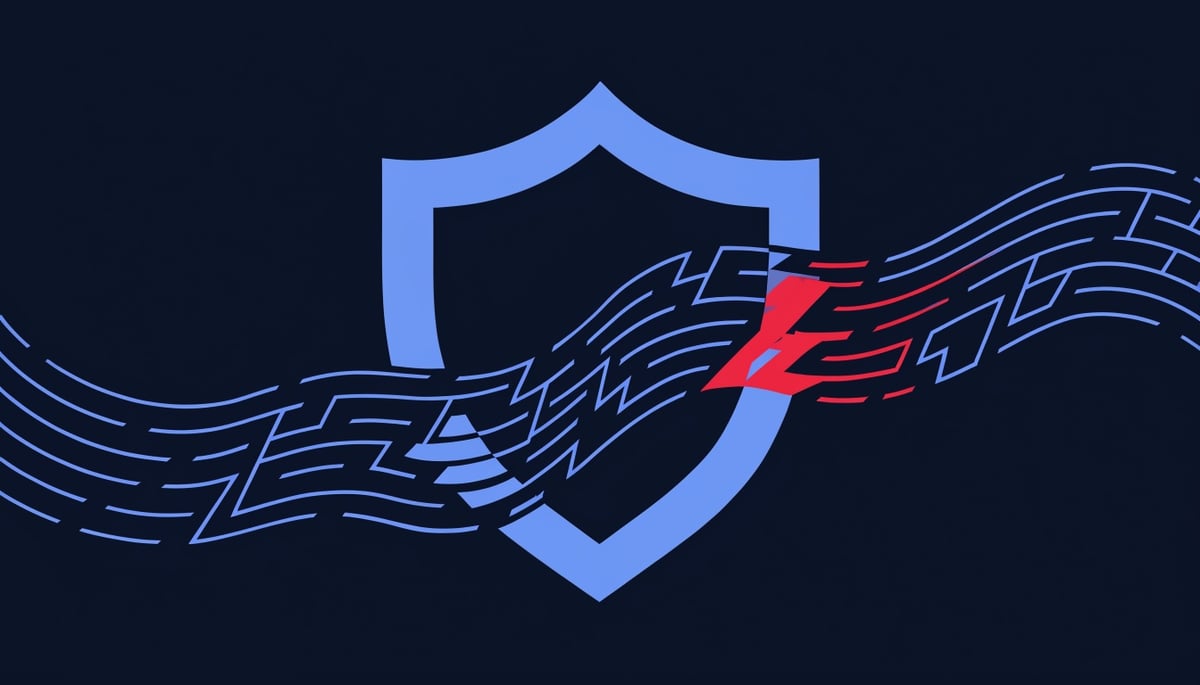 Conceptual image illustrating cybersecurity threats from Megalodon, Miasma, and NX targeting developer endpoints and data protection.