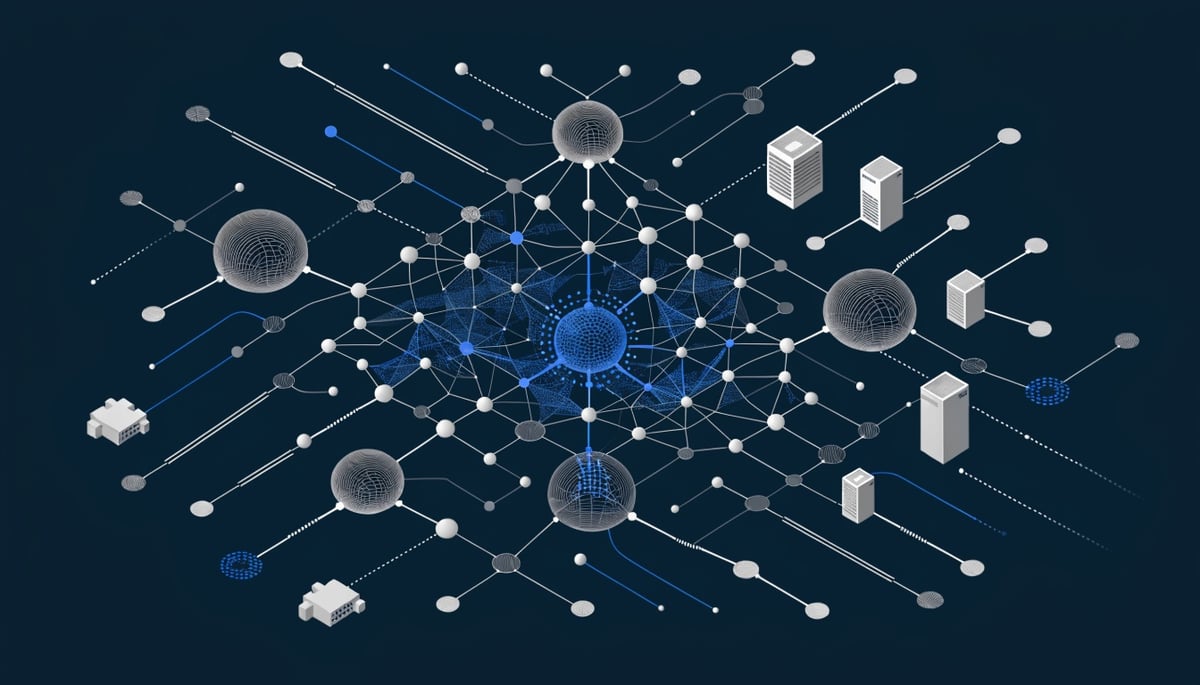 Conceptual image illustrating cybersecurity threats in Microsoft 365, highlighting email and MFA code vulnerabilities.