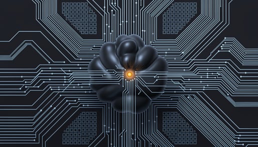 Conceptual image of cybersecurity measures protecting chemical plants and finance from threat vectors and data breaches.