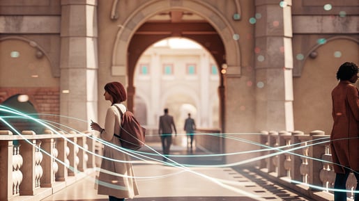 Conceptual image illustrating AI integration in cybersecurity for enhanced data protection and defense against threat vectors.