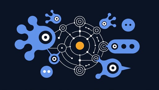 Conceptual image illustrating SaaS single points of failure in financial services, enabling ransomware attacks. Focus on cybersecurity and data protection.