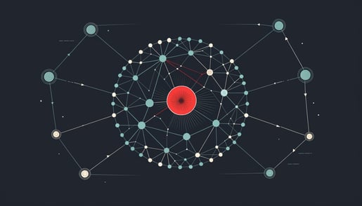 Conceptual image of cybersecurity operation disrupting threat vectors, enhancing data protection for WordPress sites.
