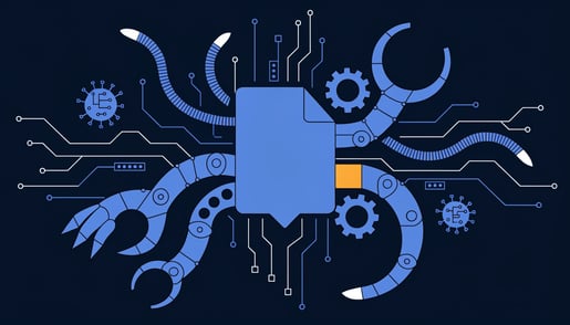 Conceptual image illustrating cybersecurity threats from fake AI models, highlighting data protection and digital security risks.