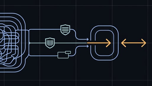 Blueprint schematic showing AMSI, SmartScreen and mark-of-the-web defenses disabled before a signed remote access agent installs