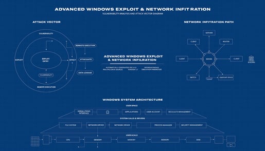 Conceptual image of cybersecurity showing predictive shielding to stop lateral movement and protect data from threat vectors.