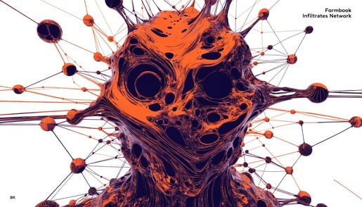 Conceptual image illustrating cybersecurity threats from obfuscated JavaScript malware targeting data protection and digital security.